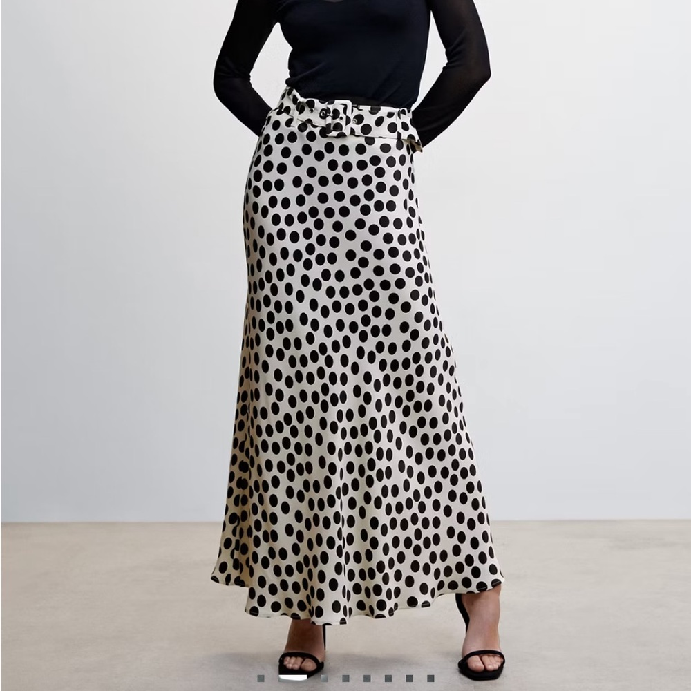 Elegant Black and White Polka Dot Skirt
